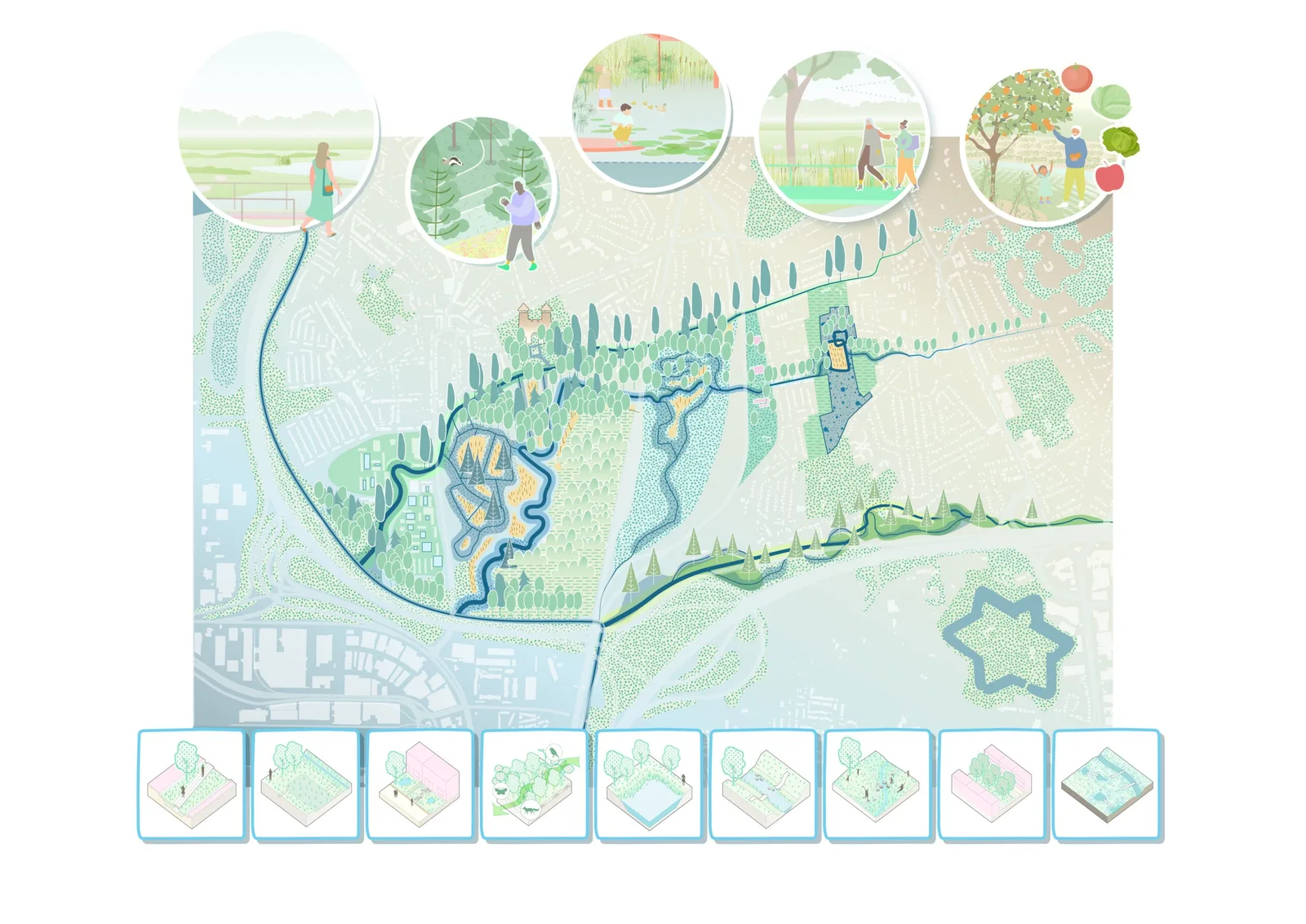 Masterplan water Oude Landen, Antwerp by Felixx Landscape Architects & Planners