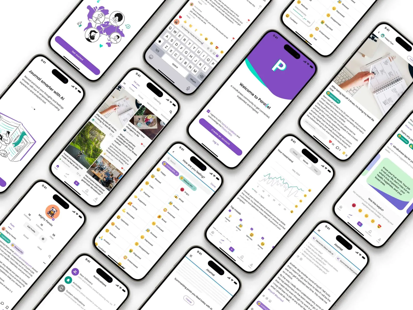 Parallel – An AI-powered social networking app for mental wellness support by Yuqi Cao