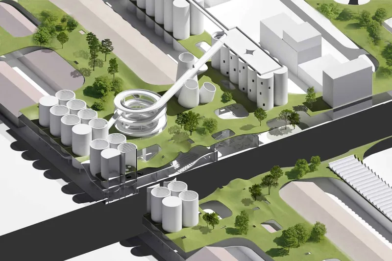 Floating Grounds: Transforming Industrial Memory into Urban Vitality by Meng An