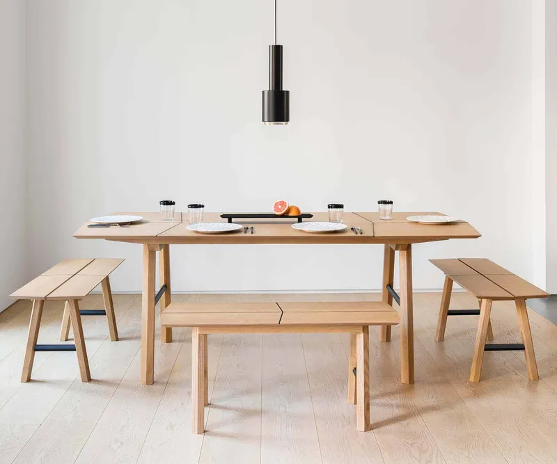 Savia Collection, Dining Table and Bench by Woodendot by Woodendot